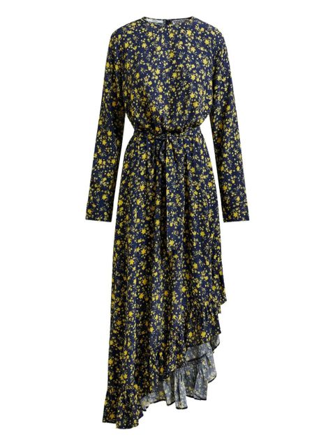 Essentiel Antwerp floral-print ruffled asymmetrical dress - Blue - zdjęcie produktu nr 1