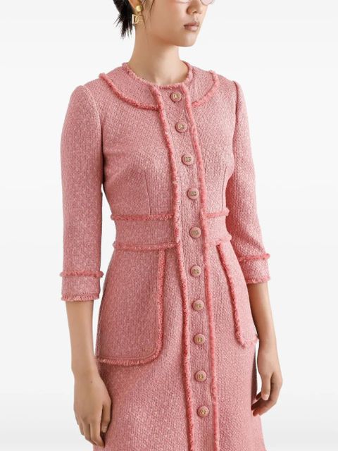 Dolce & Gabbana DNA frayed-edge midi dress - Pink