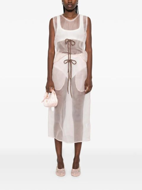 Simone Rocha sheer frayed contour top - Neutrals - zdjęcie produktu nr 2