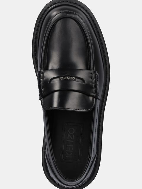 Kenzo mokasyny skórzane Loafer damskie kolor czarny na płaskim obcasie FF52LO110L52.99