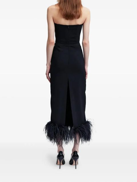 16Arlington Minelli feather-trim midi dress - Black - zdjęcie produktu nr 2