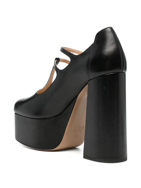 Chloé leather platform pumps - Black