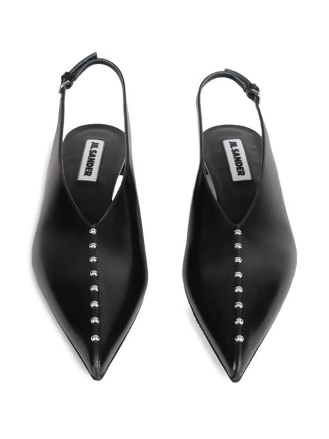 Jil Sander studded slingback pumps - Black