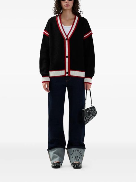 GCDS logo-embroidered cardigan - Black
