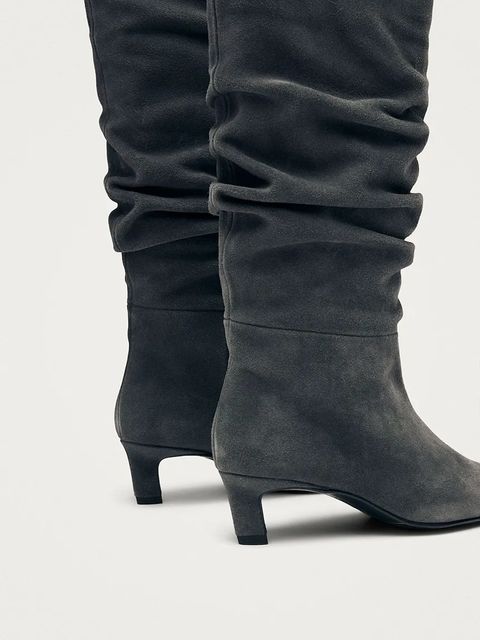 Alohas botki zamszowe Kalila damskie kolor szary na szpilce S101173-01