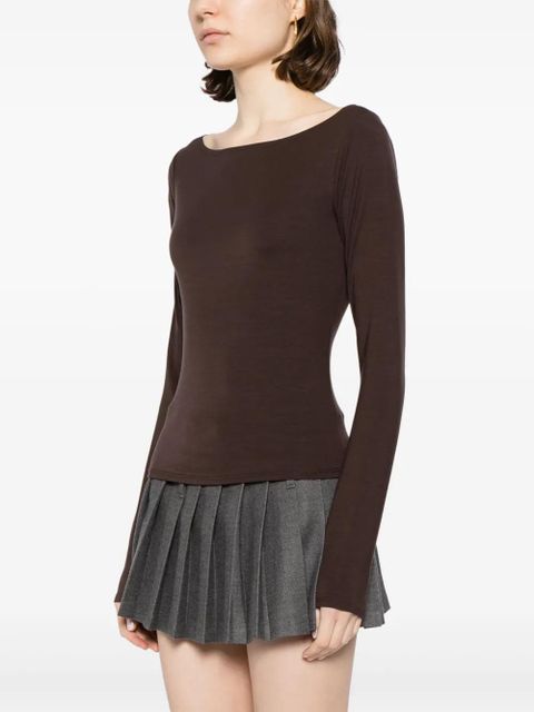 Reformation Wiley boat-neck top - Brown - zdjęcie produktu nr 2