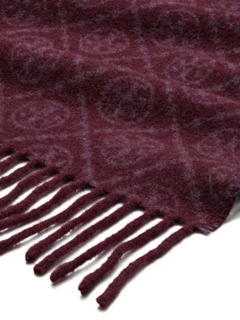 Tory Burch monogram oblong scarf - Red - zdjęcie produktu nr 2