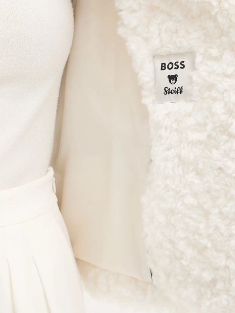 BOSS płaszcz z domieszką wełny kolor biały 50550632