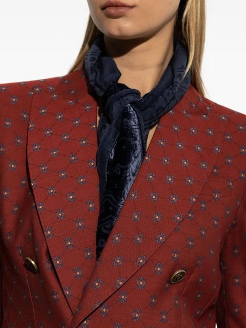 ETRO paisley-pattern velvet scarf - Blue