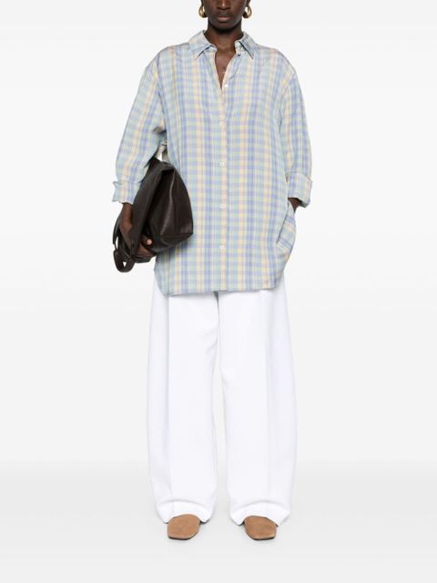 TOTEME plaid-check linen shirt - Purple