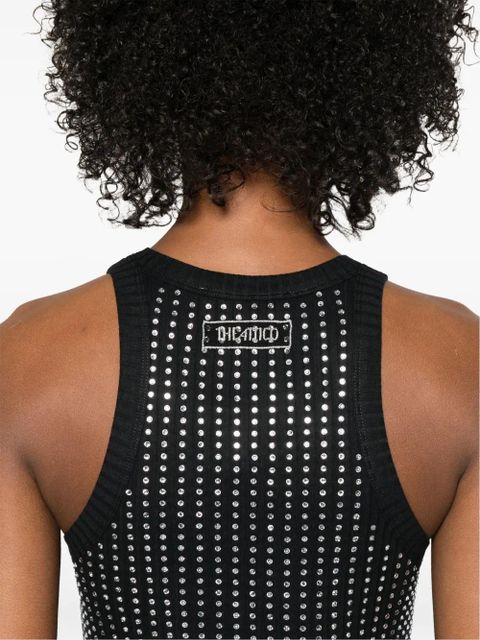 The Attico crystal-embellished tank top - Black