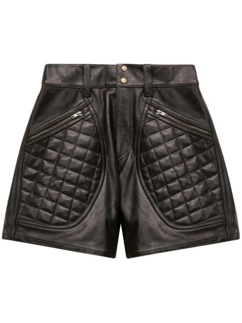 ISABEL MARANT Candice leather shorts - Black