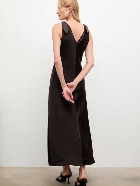 Answear.LAB sukienka kolor brązowy maxi prosta