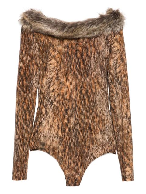 MM6 Maison Margiela animal-print bodysuit - Brown - zdjęcie produktu nr 2