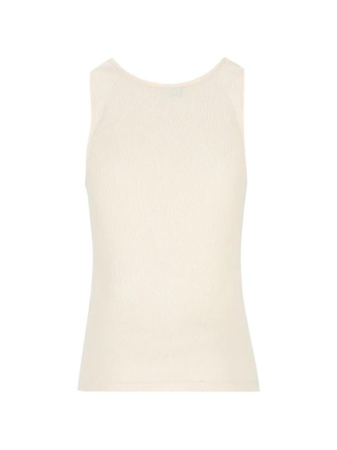 Saint Laurent CASSANDRE tank top in ribbed cotton jersey - Neutrals - zdjęcie produktu nr 2