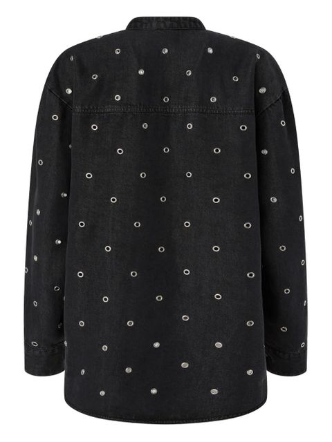 PINKO eyelet V-neck top - Black - zdjęcie produktu nr 2