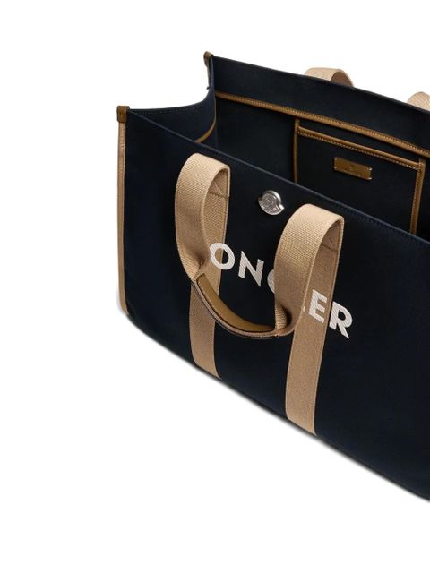 Moncler logo-detail canvas tote bag - Blue - zdjęcie produktu nr 2
