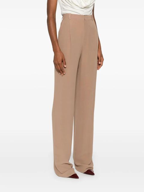 Saint Laurent silk crepe trousers - Neutrals