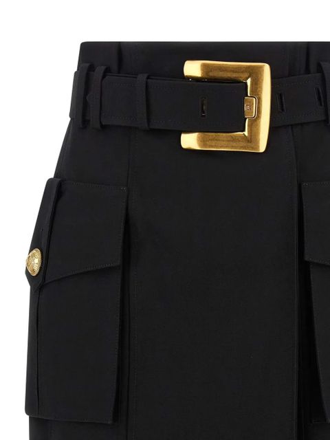 Balmain belted cargo pencil skirt - Black