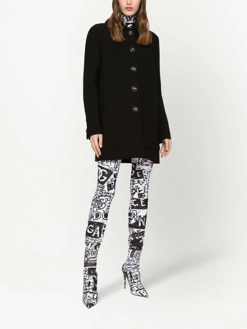 Dolce & Gabbana galalith-button crepe peacoat - Black - zdjęcie produktu nr 2