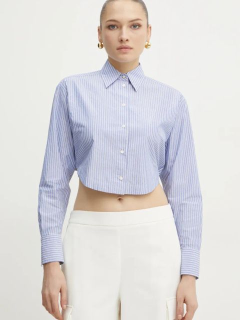 BOSS Orange koszula damska kolor niebieski regular z kołnierzykiem klasycznym 50531064