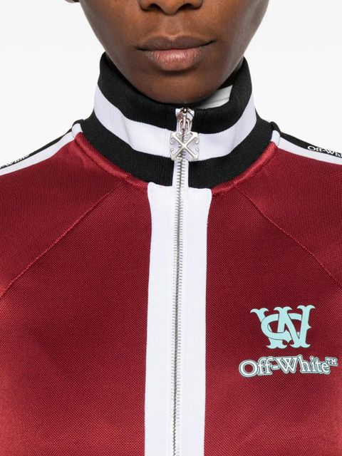 Off-White stripe-trim track jacket - Red