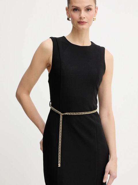 Marciano by Guess sukienka LIA kolor czarny midi rozkloszowana 5BGK20 6302A