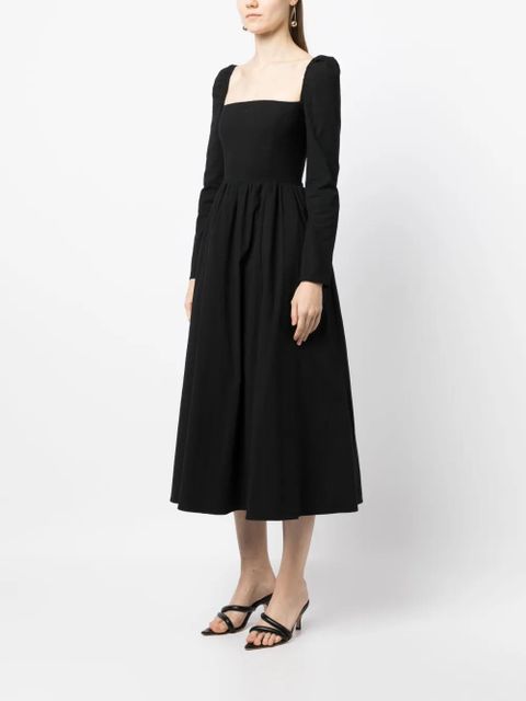 Reformation Elly square-neck midi dress - Black