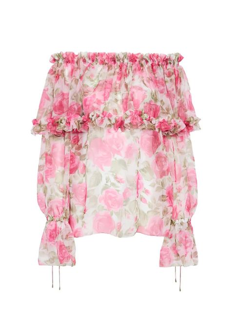 Chloé floral-print ruffled blouse - White - zdjęcie produktu nr 2