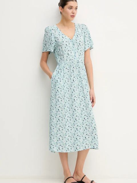 Marc O'Polo sukienka kolor niebieski midi rozkloszowana 5000006161