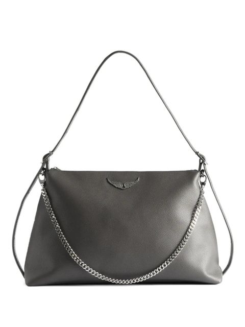 Zadig&Voltaire Jim grained-leather shoulder bag - Grey - zdjęcie produktu nr 1