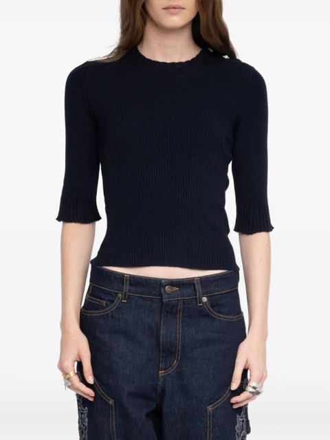 Zadig&Voltaire short-sleeve ribbed T-shirt - Blue