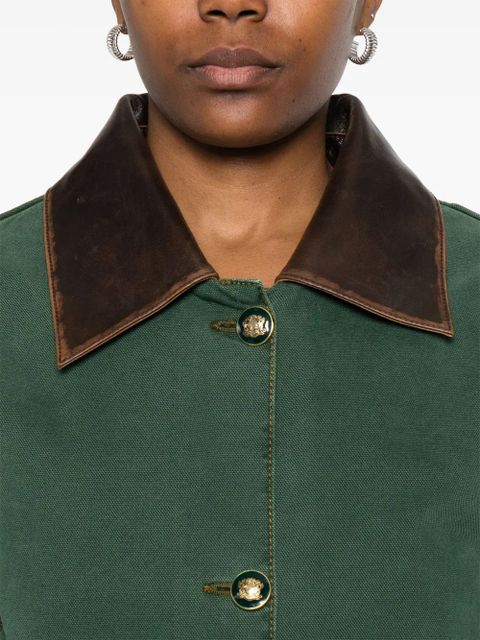 SANDRO button-up oversized jacket - Green