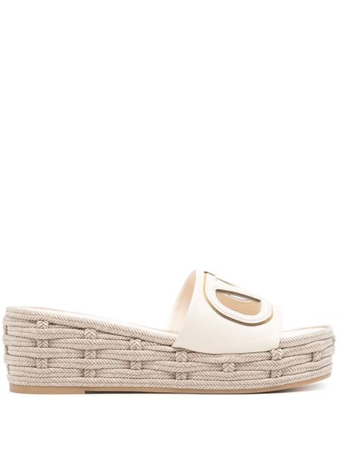 Valentino Garavani 60mm V-Logo cut-out sandals - Neutrals