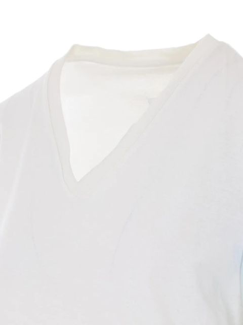 Maison Margiela floral-print V-neck T-shirt - White