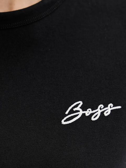 BOSS Orange t-shirt bawełniany damski kolor czarny 50541343