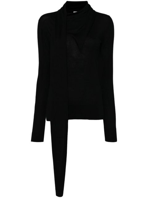 TOTEME draped-scarf fine knit top - Black - zdjęcie produktu nr 1