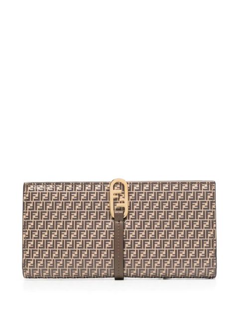 Fendi FF-print continental wallet - Brown