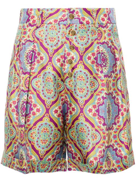 ETRO paisley-print silk shorts - Blue - zdjęcie produktu nr 1