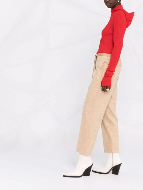 Jil Sander ribbed-knit hoodie - Red
