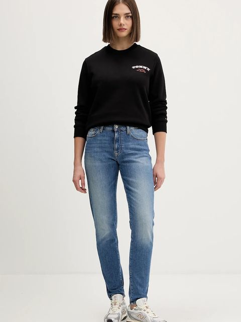 Tommy Jeans bluza bawełniana damska kolor czarny z nadrukiem DW0DW22517