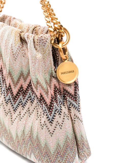 Missoni zigzag-knit chain-link mini bag - Neutrals