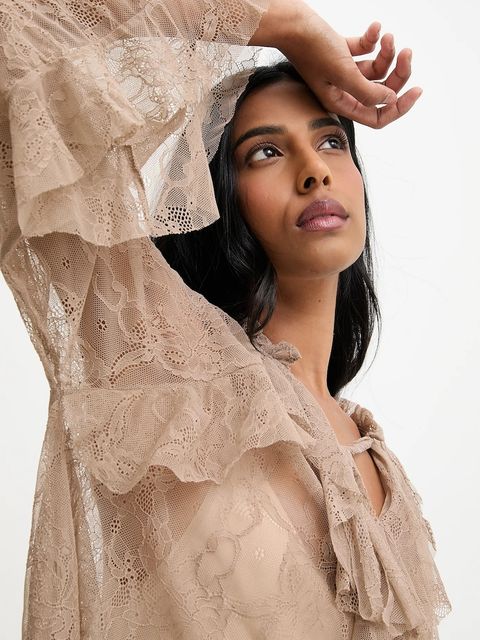 Answear.LAB bluzka damska kolor brązowy gładka