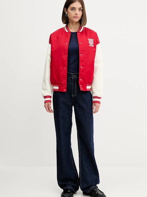 Guess Jeans kurtka bomber kolor czerwony przejściowa W5YL15 WHAA2 - zdjęcie produktu nr 2