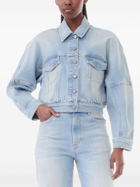 GANNI cropped denim jacket - Blue