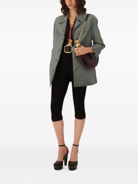 Chloé buttoned leather coat - Blue - zdjęcie produktu nr 2