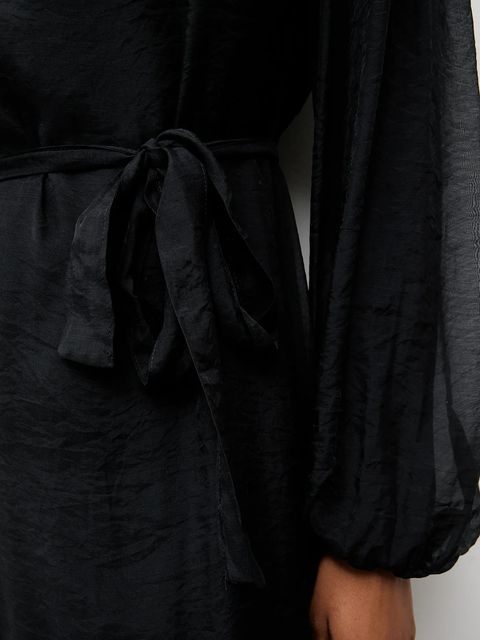 Answear.LAB sukienka kolor czarny maxi oversize