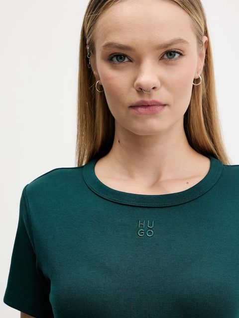 HUGO t-shirt damski kolor zielony 50512002