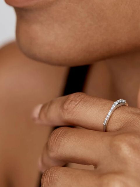 Monica Vinader diamond-embellishment ring - Silver - zdjęcie produktu nr 2