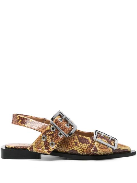 GANNI animal-print ballet flats - Neutrals - zdjęcie produktu nr 1